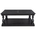 Rustic Floor Shelf Coffee Table With Storage,Solid Pine Wood As Same As Wf287269Aab Black Pine