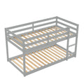 Twin Over Twin Floor Bunk Bed,Grey Old Sku:W50437208 Twin Grey Pine