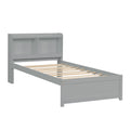 Twin Bed With Trundle,Bookcase,Grey Grey Pine