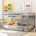 Twin Over Twin Floor Bunk Bed,Grey Old Sku:W50437208 Twin Grey Pine