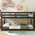 Twin Over Twin Floor Bunk Bed,Espresso Old Sku:W50437211 Twin Espresso Pine