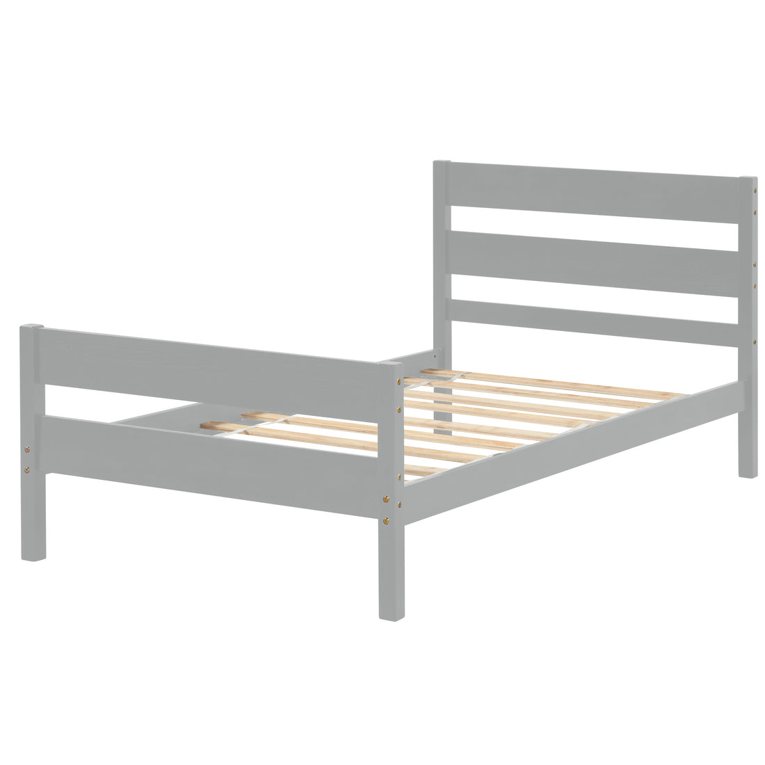 Twin Bed With Headboard And Footboard,Grey Grey Pine