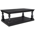 Rustic Floor Shelf Coffee Table With Storage,Solid Pine Wood As Same As Wf287269Aab Black Pine