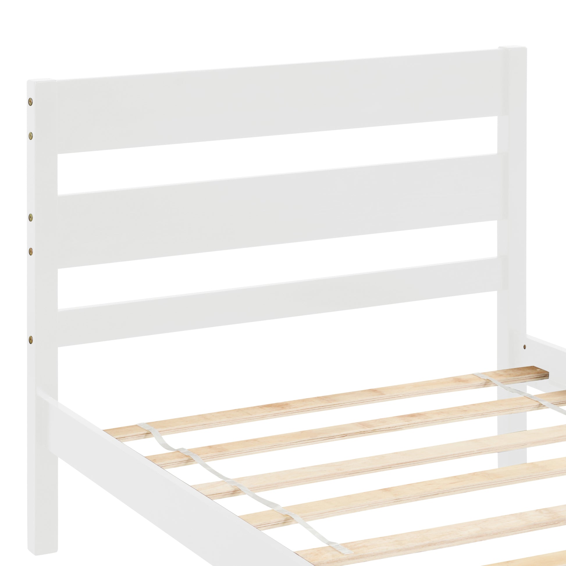 Twin Bed With Headboard And Footboard,White Twin White Pine