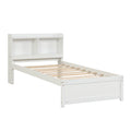 Twin Bed With Trundle,Bookcase,White Twin White Pine