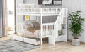 Full Over Full Bunk Bed With Two Drawers And Storage, White White Pine