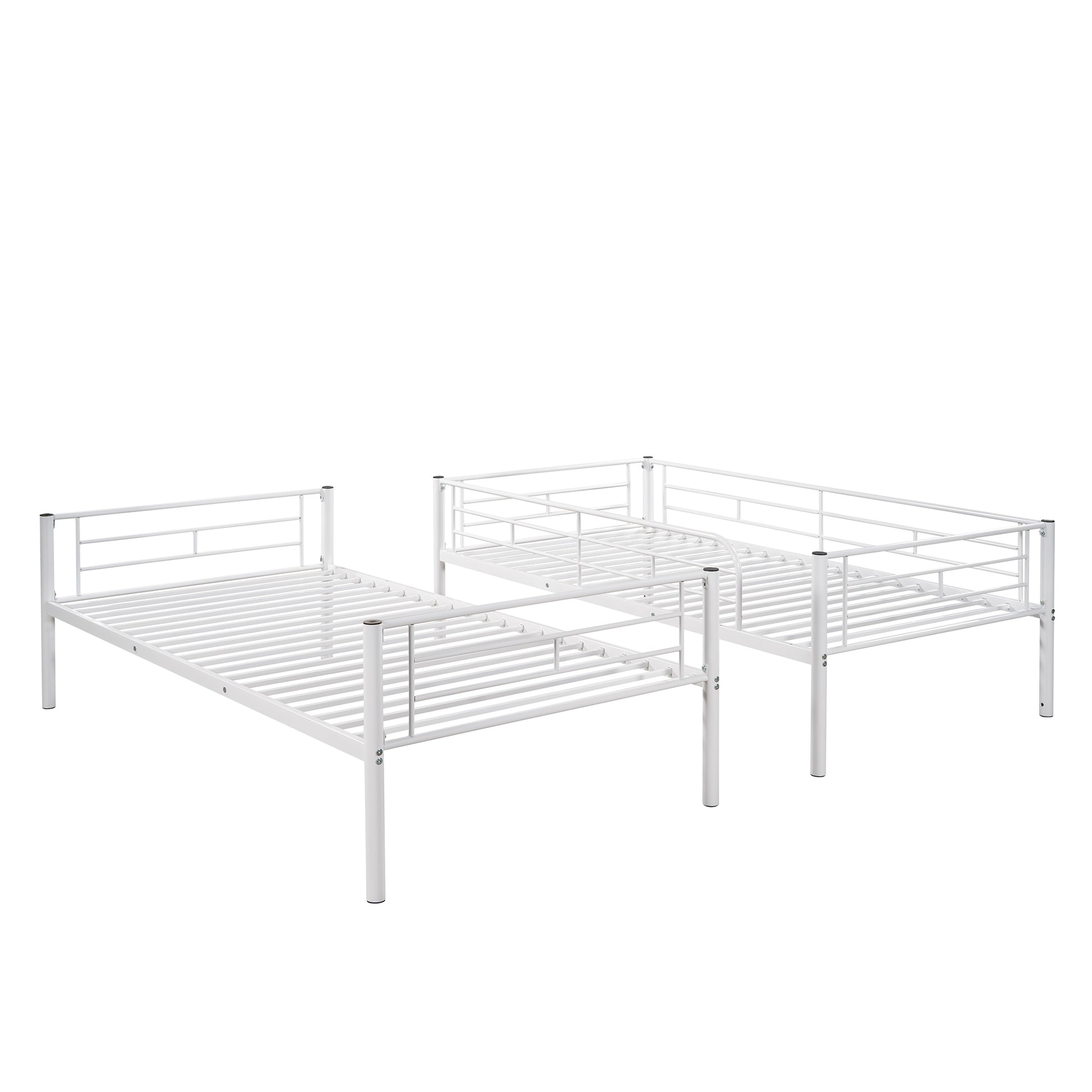 Twin Over Twin Metal Bunk Bed White Old Sku: Mf189201Kaa White Metal Metal