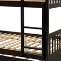 Full Over Full Bunk Bed With Trundle,Espresso Espresso Pine