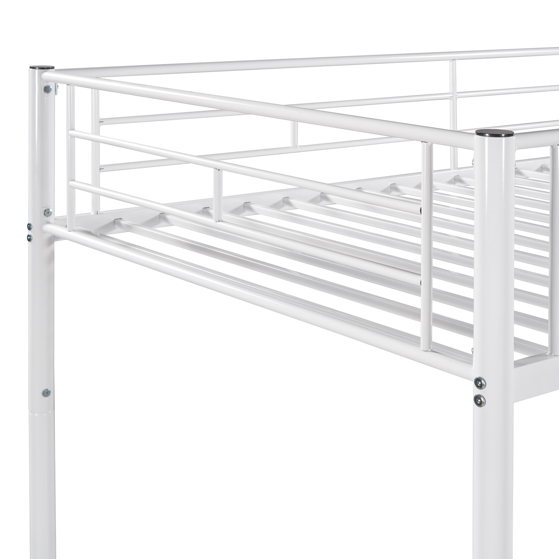 Twin Over Twin Metal Bunk Bed White Old Sku: Mf189201Kaa White Metal Metal