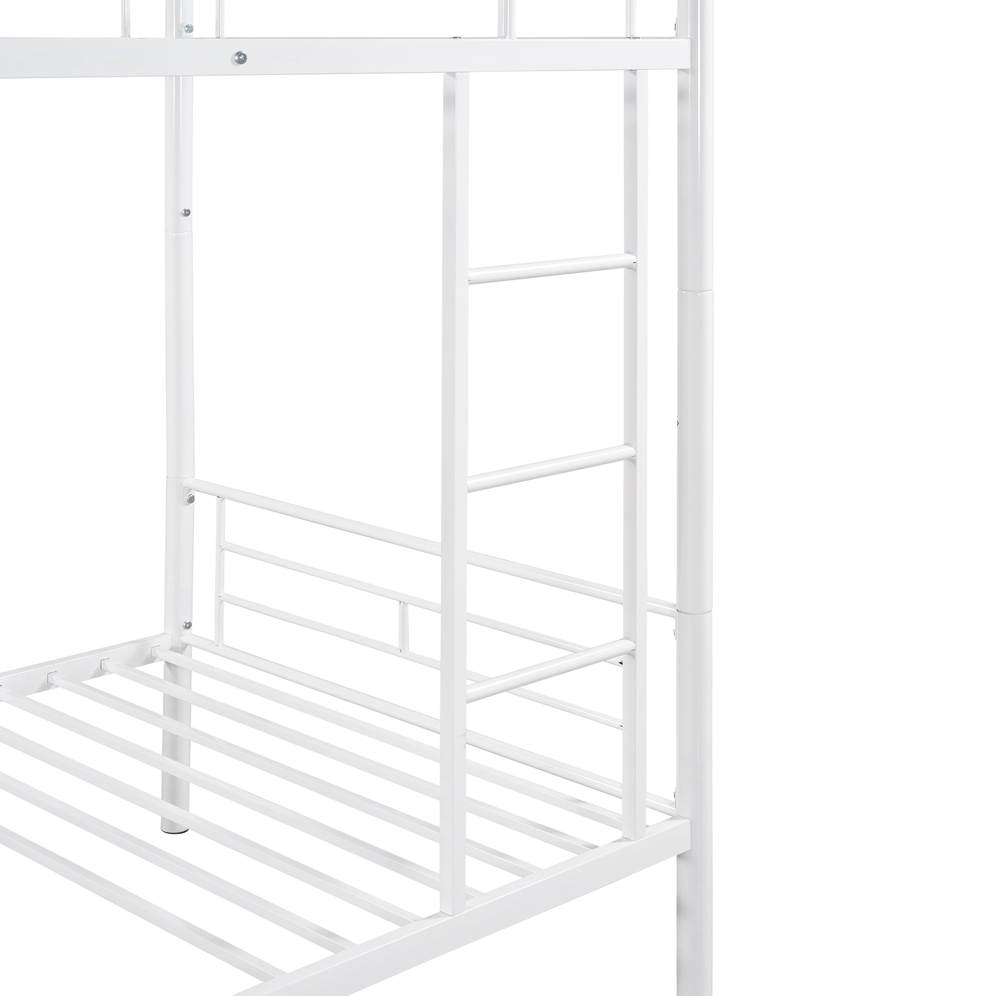 Twin Over Twin Metal Bunk Bed White Old Sku: Mf189201Kaa White Metal Metal