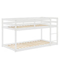 Twin Over Twin Floor Bunk Bed, White Old Sku:W50437209 Twin White Pine