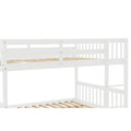 Full Over Full Bunk Bed With Trundle, Convertible To 2 Full Size Platform Bed, Full Size Bunk Bed With Ladder And Safety Rails For Kids, Teens, Adults,White Old Sku:W504S00002 White Pine