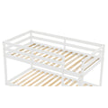 Twin Over Twin Floor Bunk Bed, White Sku:W504P148538 Twin White Pine