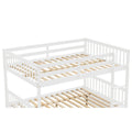 Full Over Full Bunk Bed With Trundle, Convertible To 2 Full Size Platform Bed, Full Size Bunk Bed With Ladder And Safety Rails For Kids, Teens, Adults,White Old Sku:W504S00002 White Pine