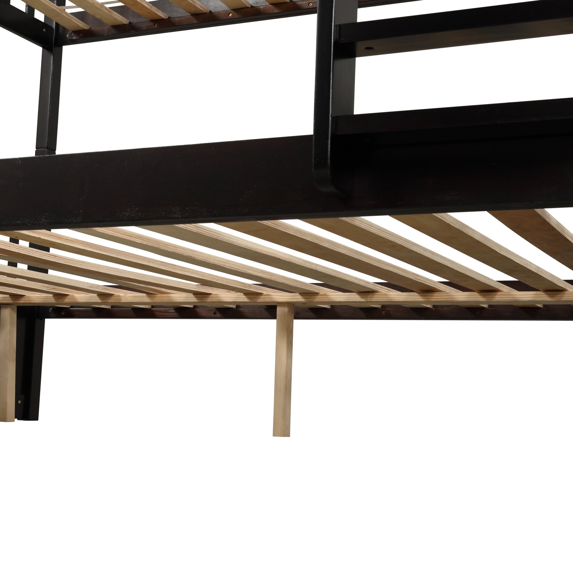 Full Over Full Bunk Bed With Trundle,Espresso Espresso Pine