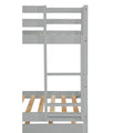 Twin Over Twin Bunk Beds With Trundle, Solid Wood Trundle Bed Frame With Safety Rail And Ladder, Kids Teens Bedroom, Guest Room Furniture, Can Be Converted Into 2 Beds,Grey Old Sku:W504S00027 Grey Pine