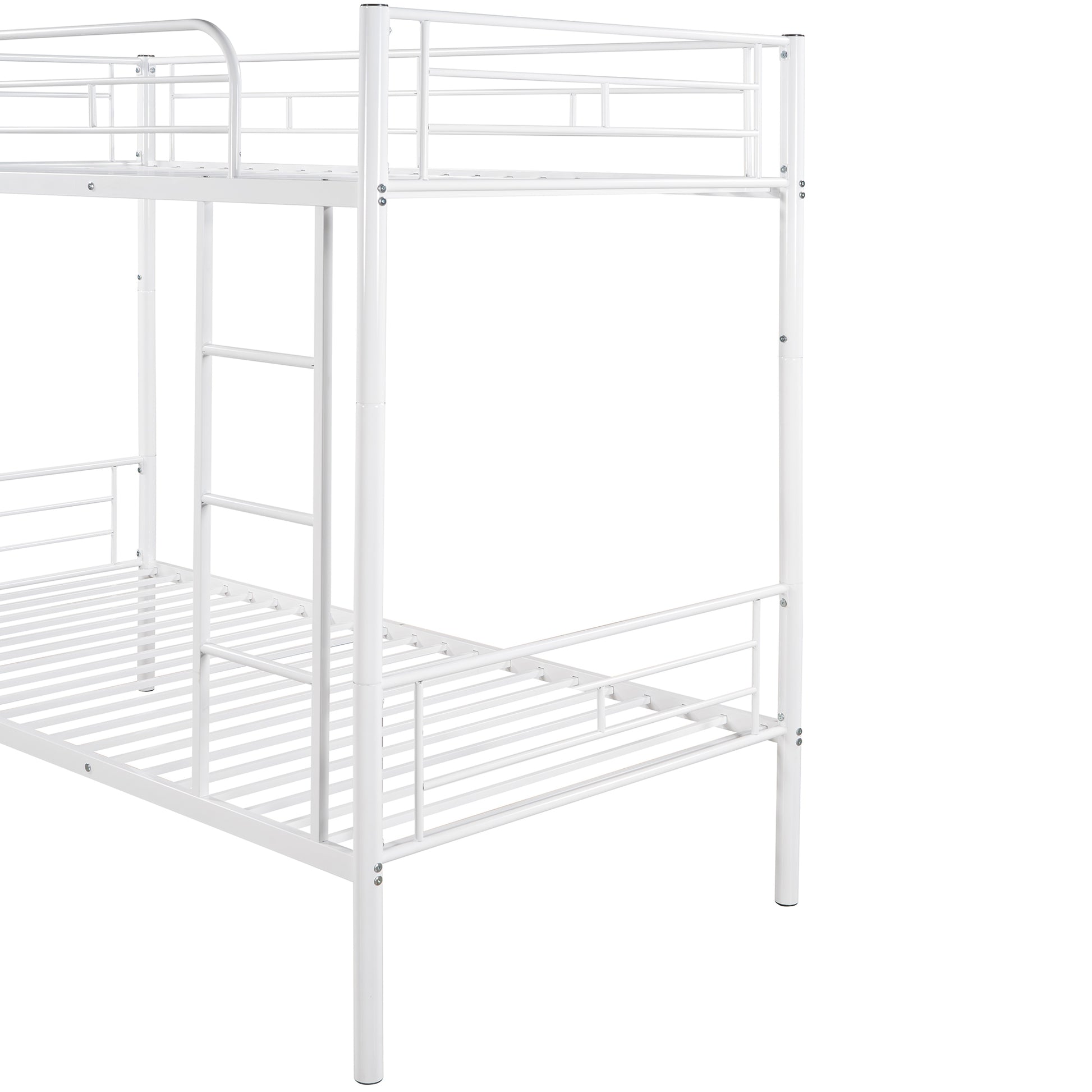 Twin Over Twin Metal Bunk Bed White Old Sku: Mf189201Kaa White Metal Metal