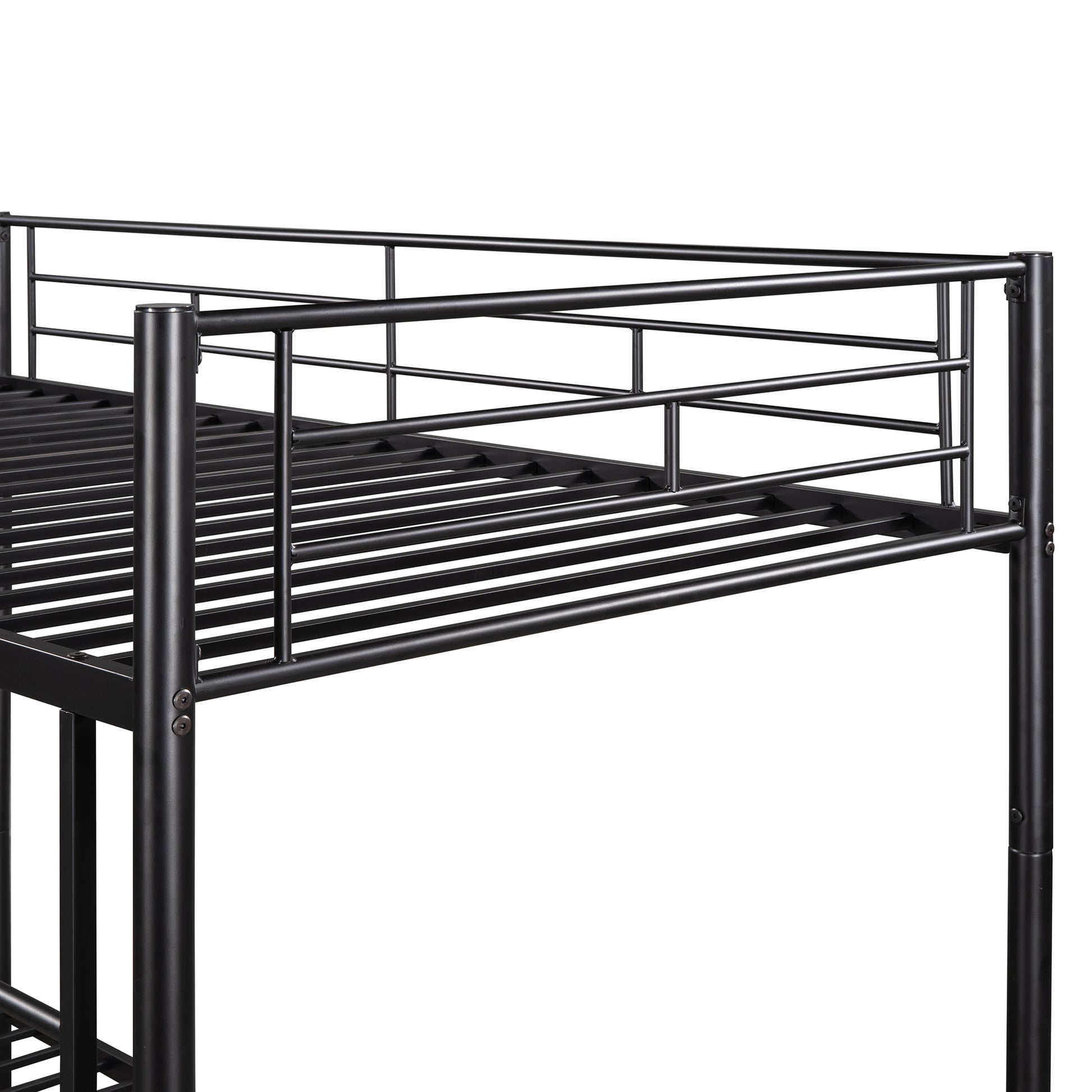 Twin Over Twin Metal Bunk Bed Black Old Sku: Mf189201Baa Black Metal Metal