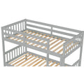 Twin Over Twin Bunk Beds With Trundle, Solid Wood Trundle Bed Frame With Safety Rail And Ladder, Kids Teens Bedroom, Guest Room Furniture, Can Be Converted Into 2 Beds,Grey Old Sku:W504S00027 Grey Pine