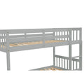 Twin Over Twin Bunk Beds With Trundle, Solid Wood Trundle Bed Frame With Safety Rail And Ladder, Kids Teens Bedroom, Guest Room Furniture, Can Be Converted Into 2 Beds,Grey Old Sku:W504S00027 Grey Pine