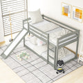 Twin Over Twin Bunk Bed With Convertible Slide And Laddergray Old Sku:Wf281725Aae Gray Pine