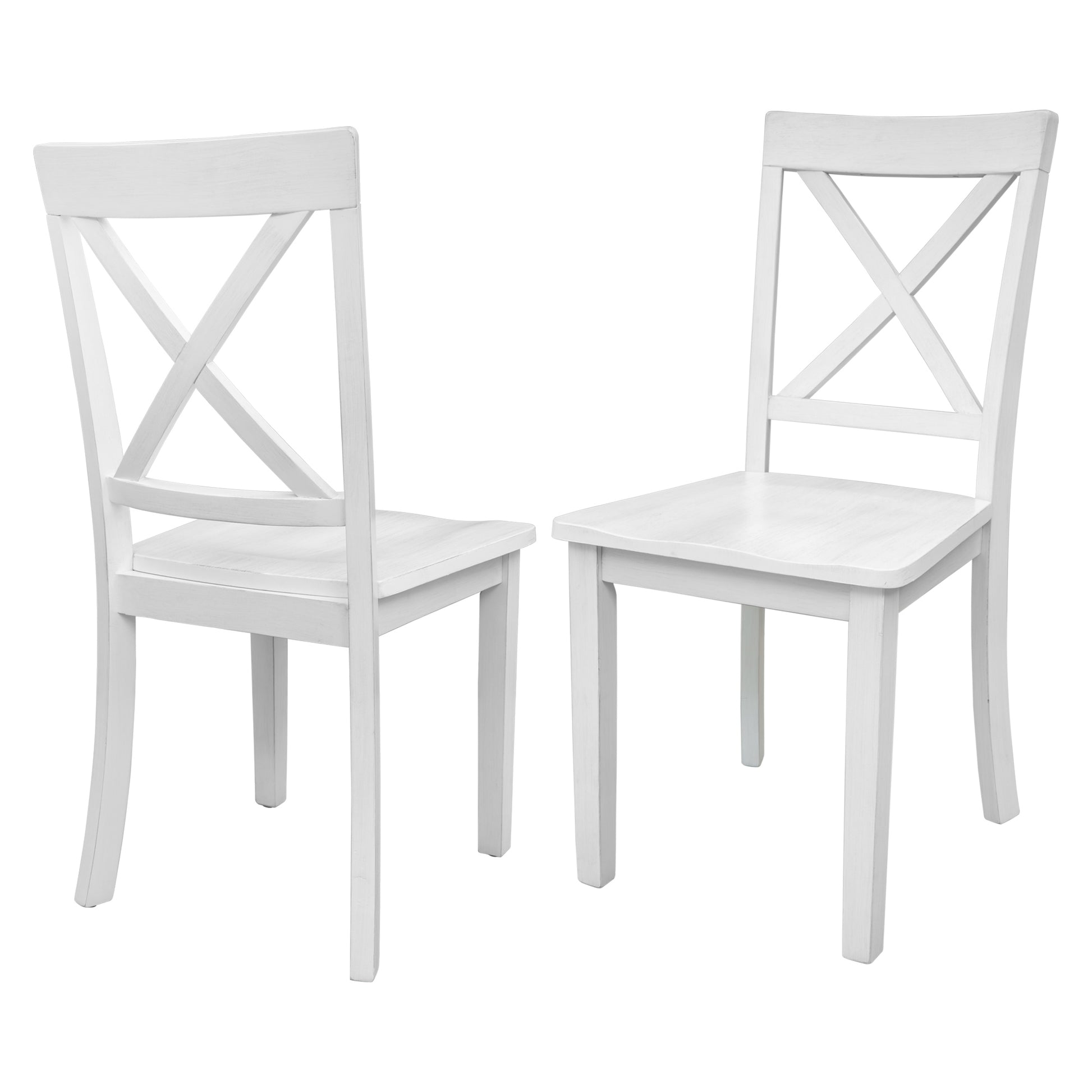 Orisfur. 5 Pieces Dining Table And Chairs Set For 4 Persons, Kitchen Room Solid Wood Table With 4 Chairs White Mdf Solid Wood
