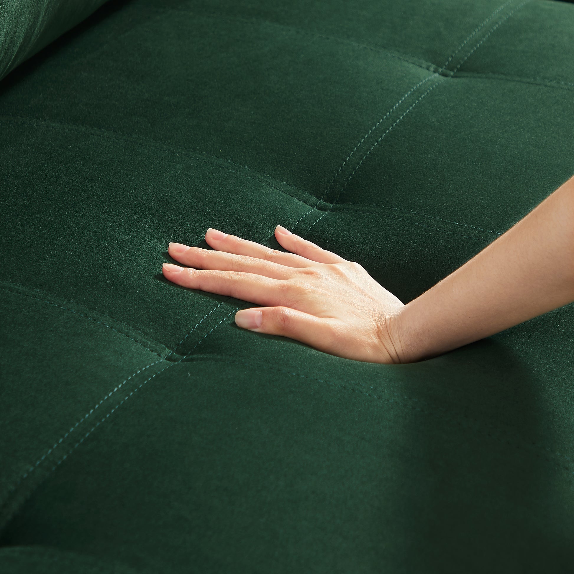 88 Inch Reversible Pull Out Sleeper Sectional Storage Sofa Bed,Corner Sofa Bed With Storage Chaise Left Right Handed Chaise Green Foam Velvet