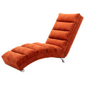 Coolmore Linen Massage Chaise Lounge Indoor With Remote Control,Ergonomic Electric Massage Long Lounger With 5 Modes For Office, Living Room,Bedroom Orange Orange Foam Linen