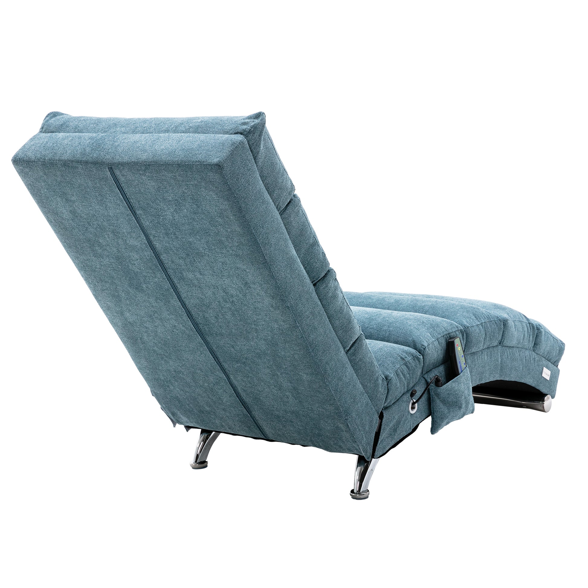 Coolmore Linen Massage Chaise Lounge Indoor With Remote Control,Ergonomic Electric Massage Long Lounger With 5 Modes For Office, Living Room,Bedroom Blue Blue Foam Linen