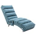 Coolmore Linen Massage Chaise Lounge Indoor With Remote Control,Ergonomic Electric Massage Long Lounger With 5 Modes For Office, Living Room,Bedroom Blue Blue Foam Linen