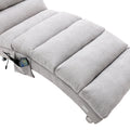 Coolmore Linen Massage Chaise Lounge Indoor With Remote Control,Ergonomic Electric Massage Long Lounger With 5 Modes For Office, Living Room,Bedroom Light Grey Light Grey Foam Linen