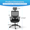 Yssoa Office Ergonomic Mesh Computer Chair With Wheels & Arms & Lumbar Support, 02B, Black Pro Black Metal