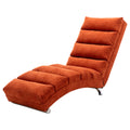 Coolmore Linen Massage Chaise Lounge Indoor With Remote Control,Ergonomic Electric Massage Long Lounger With 5 Modes For Office, Living Room,Bedroom Orange Orange Foam Linen