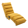 Coolmore Linen Massage Chaise Lounge Indoor With Remote Control,Ergonomic Electric Massage Long Lounger With 5 Modes For Office, Living Room,Bedroom Mustard Mustard Foam Linen