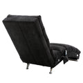 Coolmore Linen Chaise Lounge Indoor Chair, Modern Long Lounger For Office Or Living Room Black Polyester