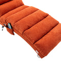 Coolmore Linen Massage Chaise Lounge Indoor With Remote Control,Ergonomic Electric Massage Long Lounger With 5 Modes For Office, Living Room,Bedroom Orange Orange Foam Linen