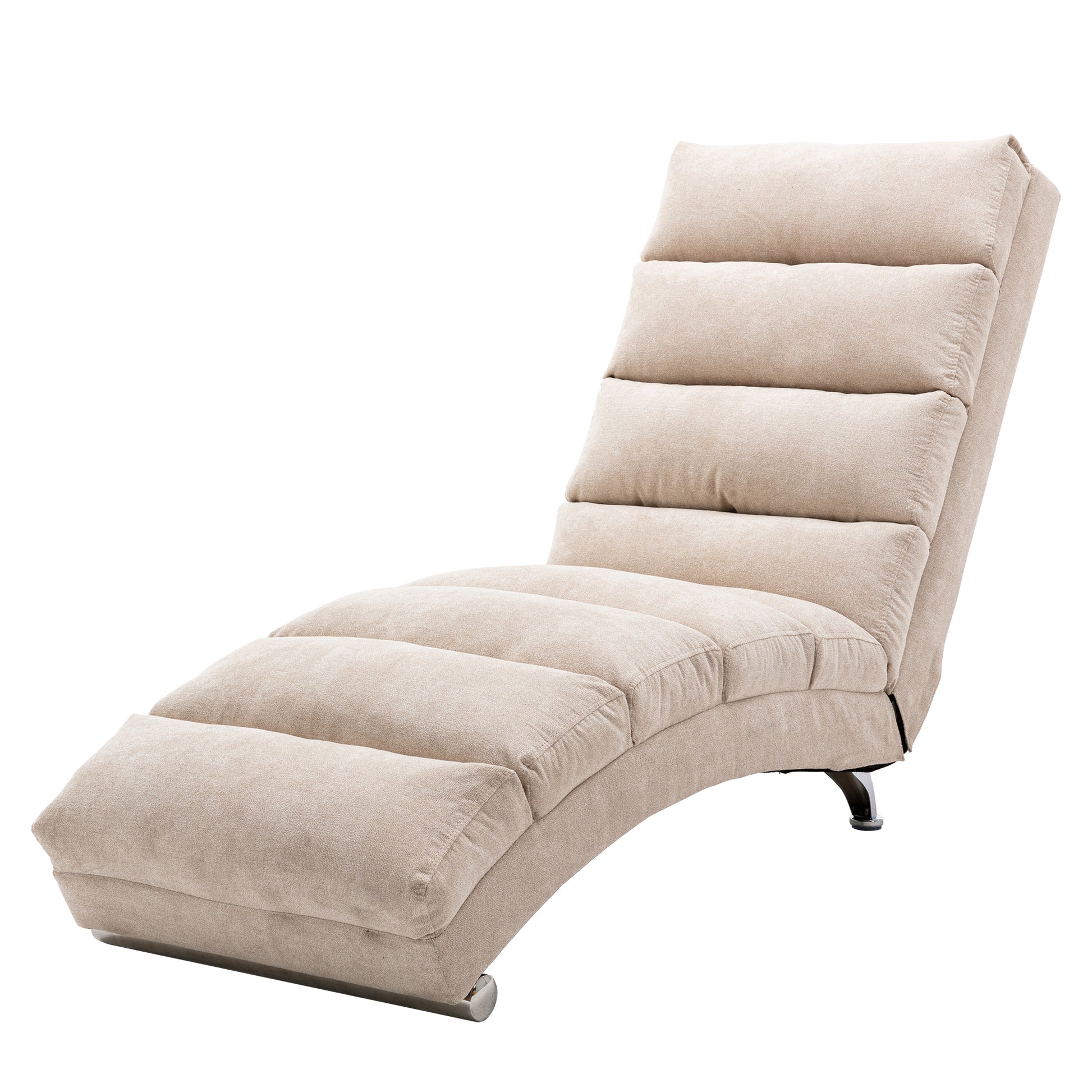 Coolmore Linen Massage Chaise Lounge Indoor With Remote Control,Ergonomic Electric Massage Long Lounger With 5 Modes For Office, Living Room,Bedroom Beige Beige Foam Linen