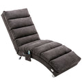 Coolmore Linen Massage Chaise Lounge Indoor With Remote Control,Ergonomic Electric Massage Long Lounger With 5 Modes For Office, Living Room,Bedroom Dark Gray Dark Gray Foam Linen