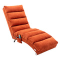 Coolmore Linen Massage Chaise Lounge Indoor With Remote Control,Ergonomic Electric Massage Long Lounger With 5 Modes For Office, Living Room,Bedroom Orange Orange Foam Linen