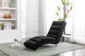 Coolmore Linen Chaise Lounge Indoor Chair, Modern Long Lounger For Office Or Living Room Black Polyester