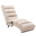 Coolmore Linen Massage Chaise Lounge Indoor With Remote Control,Ergonomic Electric Massage Long Lounger With 5 Modes For Office, Living Room,Bedroom Beige Beige Foam Linen