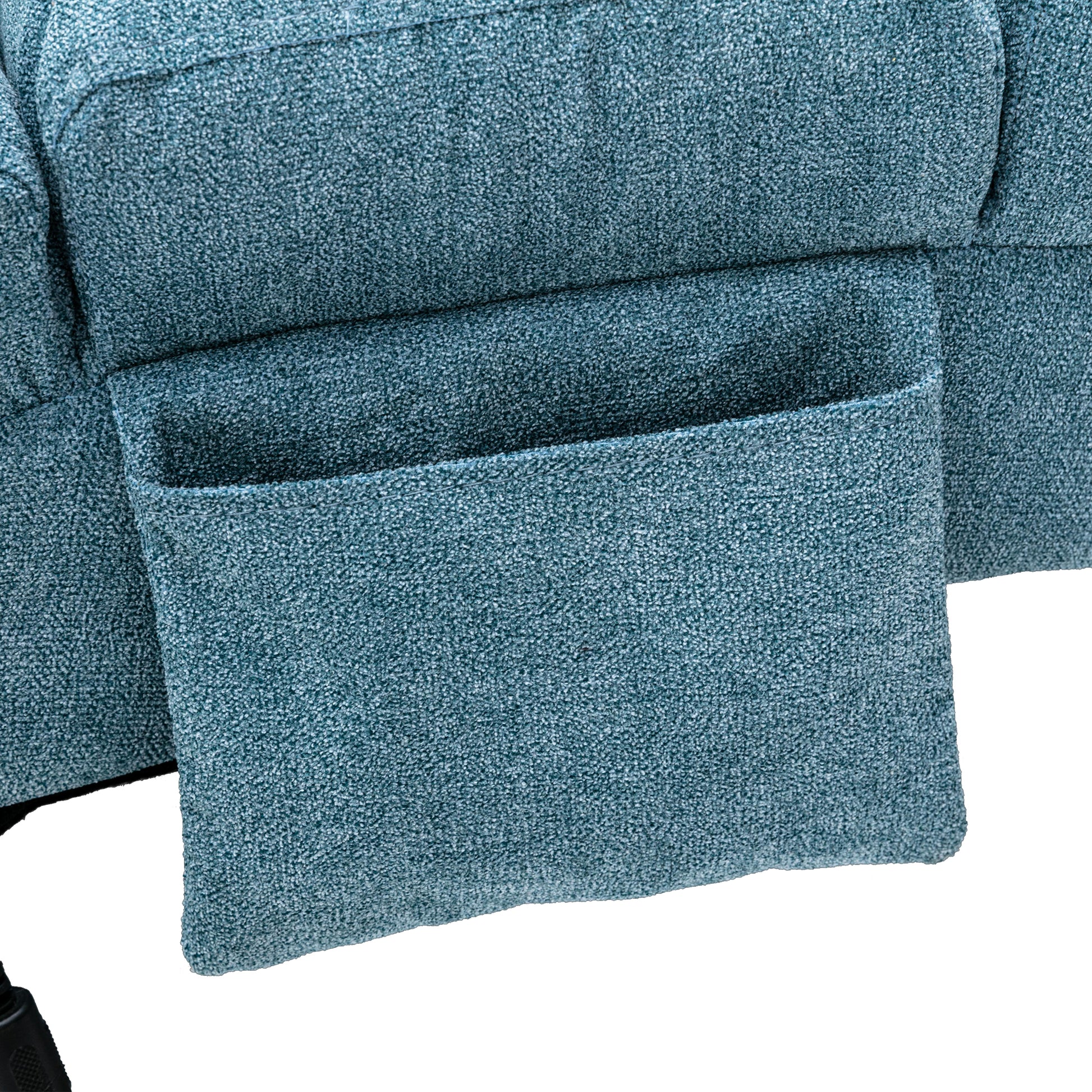 Coolmore Linen Massage Chaise Lounge Indoor With Remote Control,Ergonomic Electric Massage Long Lounger With 5 Modes For Office, Living Room,Bedroom Blue Blue Foam Linen