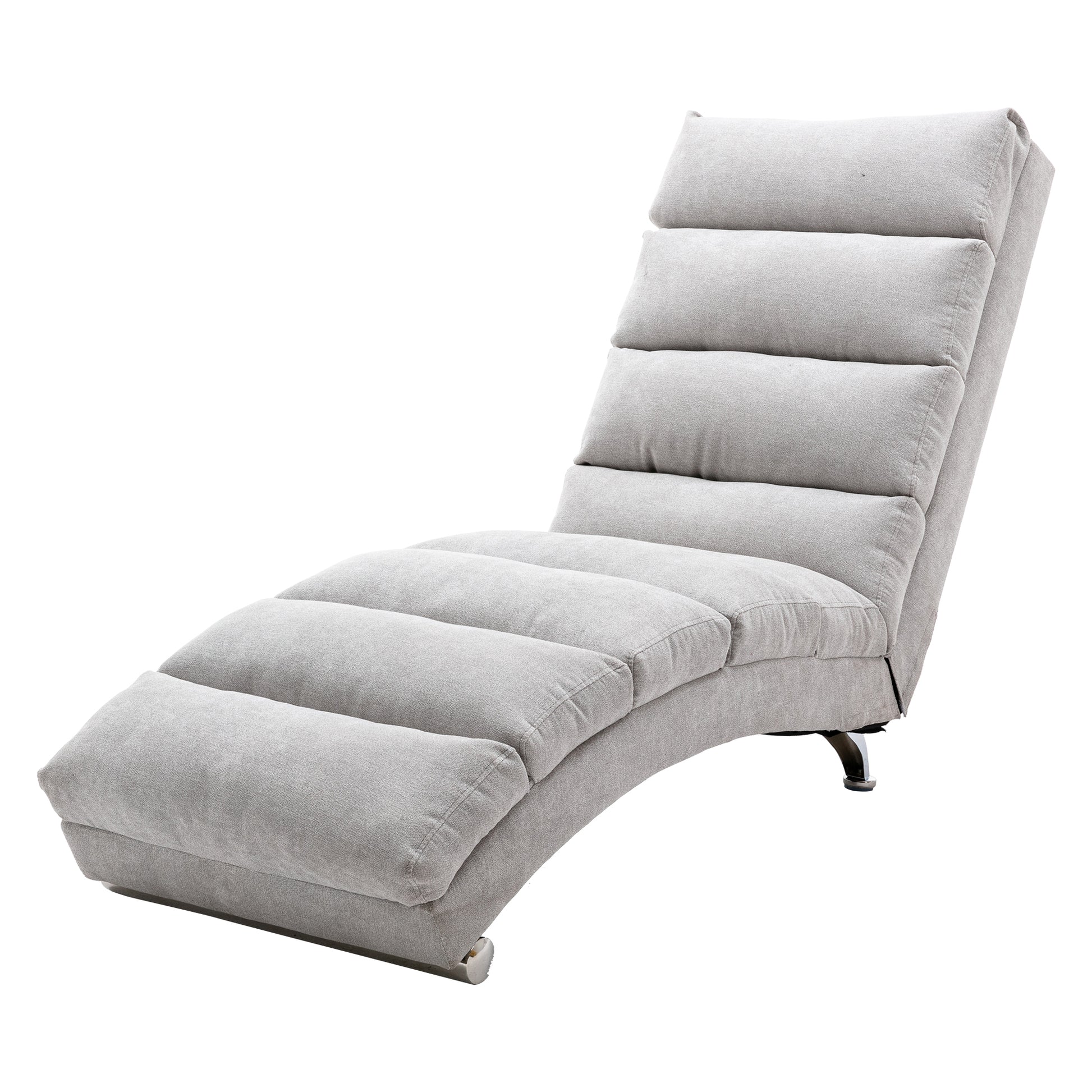 Coolmore Linen Massage Chaise Lounge Indoor With Remote Control,Ergonomic Electric Massage Long Lounger With 5 Modes For Office, Living Room,Bedroom Light Grey Light Grey Foam Linen