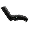 Coolmore Linen Chaise Lounge Indoor Chair, Modern Long Lounger For Office Or Living Room Black Polyester