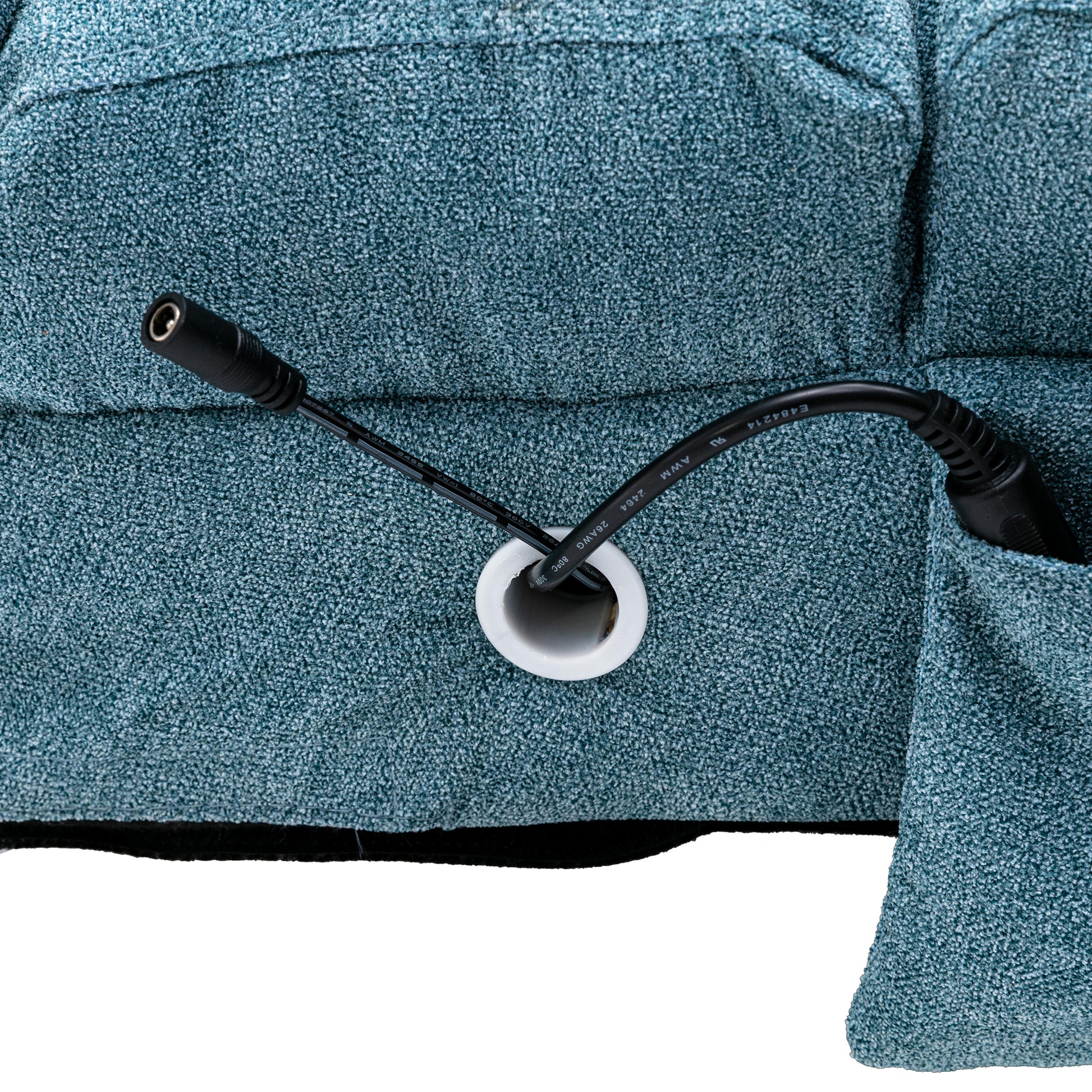 Coolmore Linen Massage Chaise Lounge Indoor With Remote Control,Ergonomic Electric Massage Long Lounger With 5 Modes For Office, Living Room,Bedroom Blue Blue Foam Linen