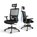 Yssoa Office Ergonomic Mesh Computer Chair With Wheels & Arms & Lumbar Support, 02B, Black Pro Black Metal