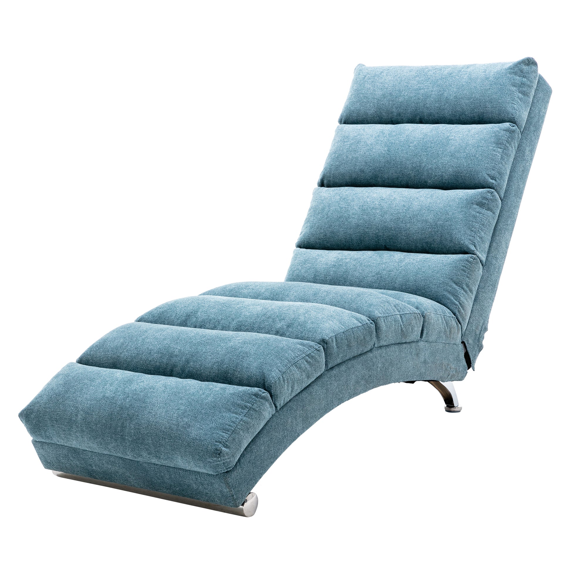 Coolmore Linen Massage Chaise Lounge Indoor With Remote Control,Ergonomic Electric Massage Long Lounger With 5 Modes For Office, Living Room,Bedroom Blue Blue Foam Linen