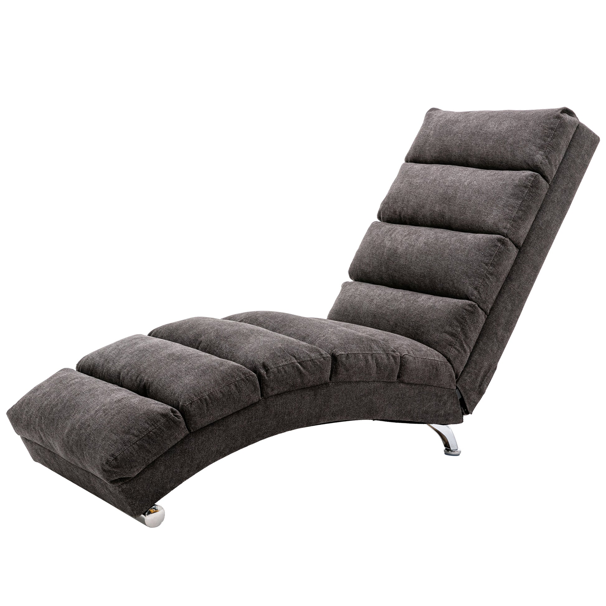 Coolmore Linen Massage Chaise Lounge Indoor With Remote Control,Ergonomic Electric Massage Long Lounger With 5 Modes For Office, Living Room,Bedroom Dark Gray Dark Gray Foam Linen