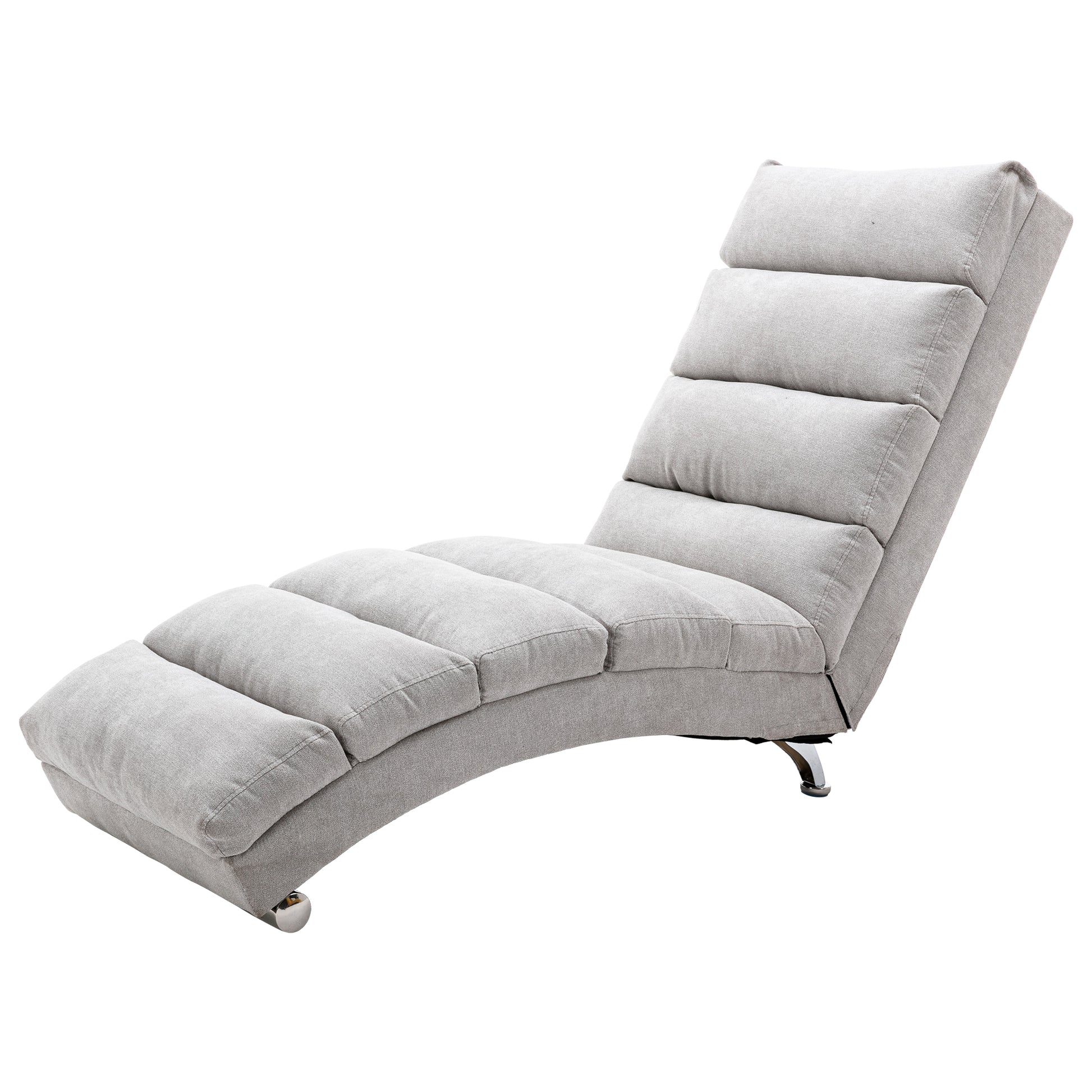 Coolmore Linen Massage Chaise Lounge Indoor With Remote Control,Ergonomic Electric Massage Long Lounger With 5 Modes For Office, Living Room,Bedroom Light Grey Light Grey Foam Linen