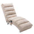 Coolmore Linen Massage Chaise Lounge Indoor With Remote Control,Ergonomic Electric Massage Long Lounger With 5 Modes For Office, Living Room,Bedroom Beige Beige Foam Linen